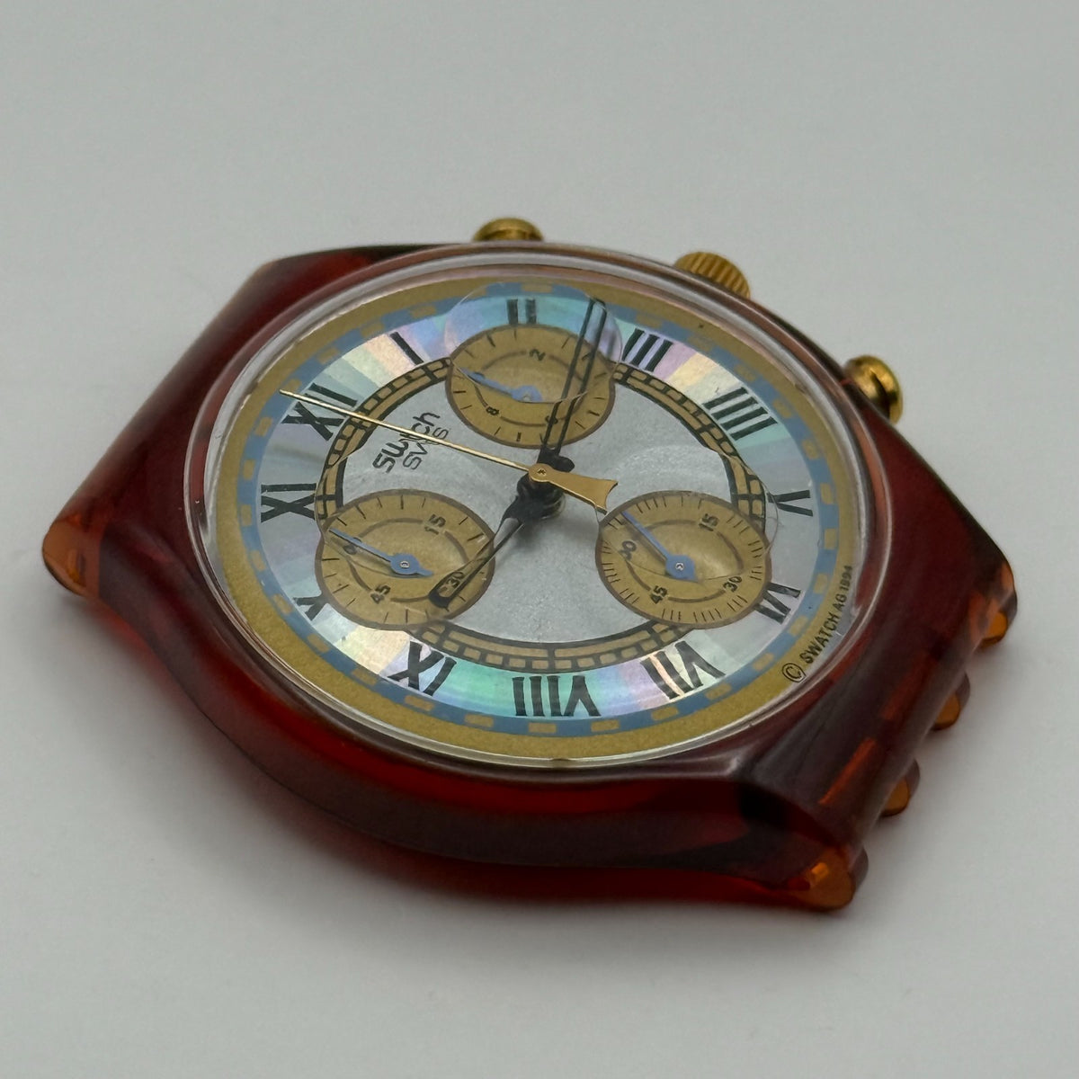 Vintage Swatch Chrono Watch SCF100 Romain 1994 ETA Quartz Swiss 40mm Parts