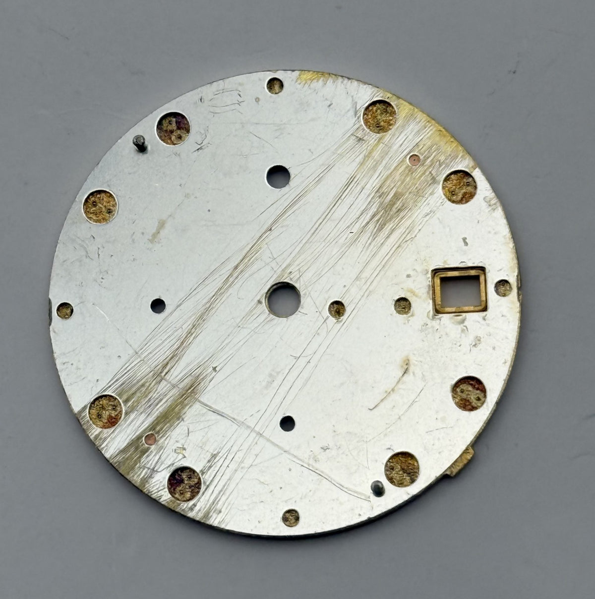 Seiko 7T62 Watch Dial Chronograph Alarm 50M Silver Tone Spare Parts Repair 27mm