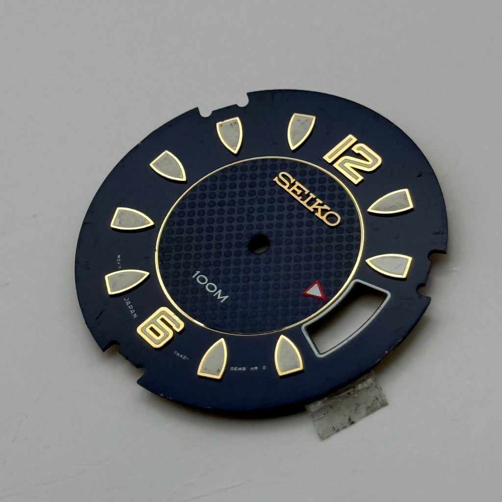 Seiko 7N42-0EM8 Watch Dial 100M Black Japan Spare Parts Repair 29.4mm