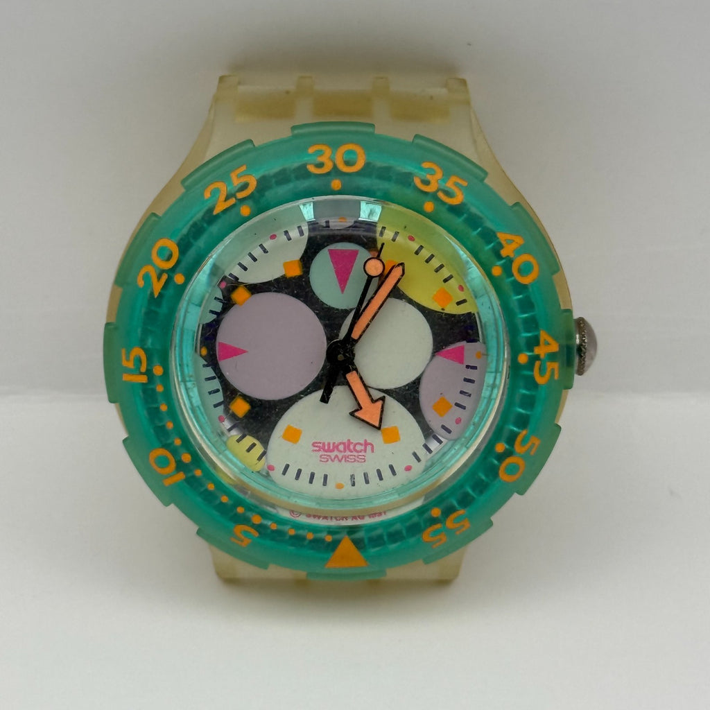 Vintage Swatch Scuba 200 Watch SDK105 Sea Grapes 1992 ETA Quartz 40mm Parts