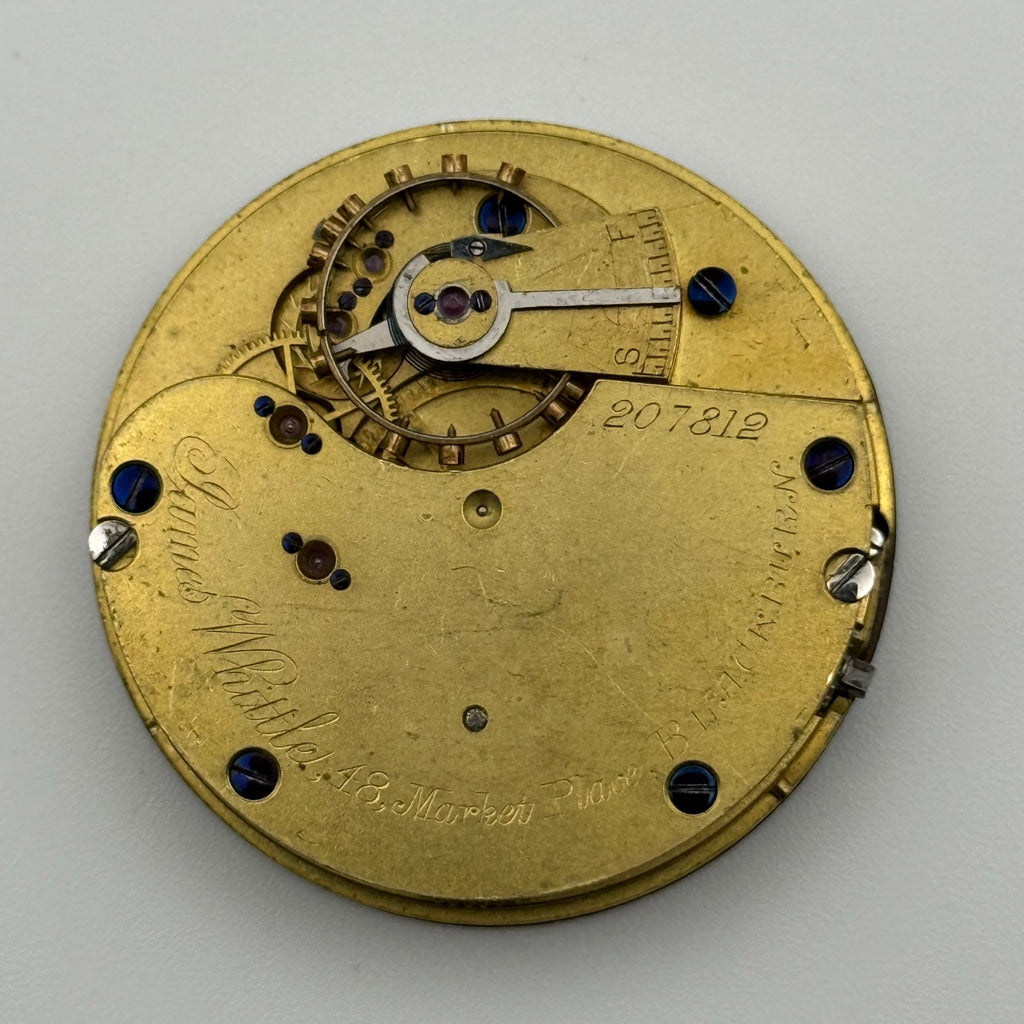 English Lever Pocket Watch Movement - James Whittle Blackburn - Parts / Repair