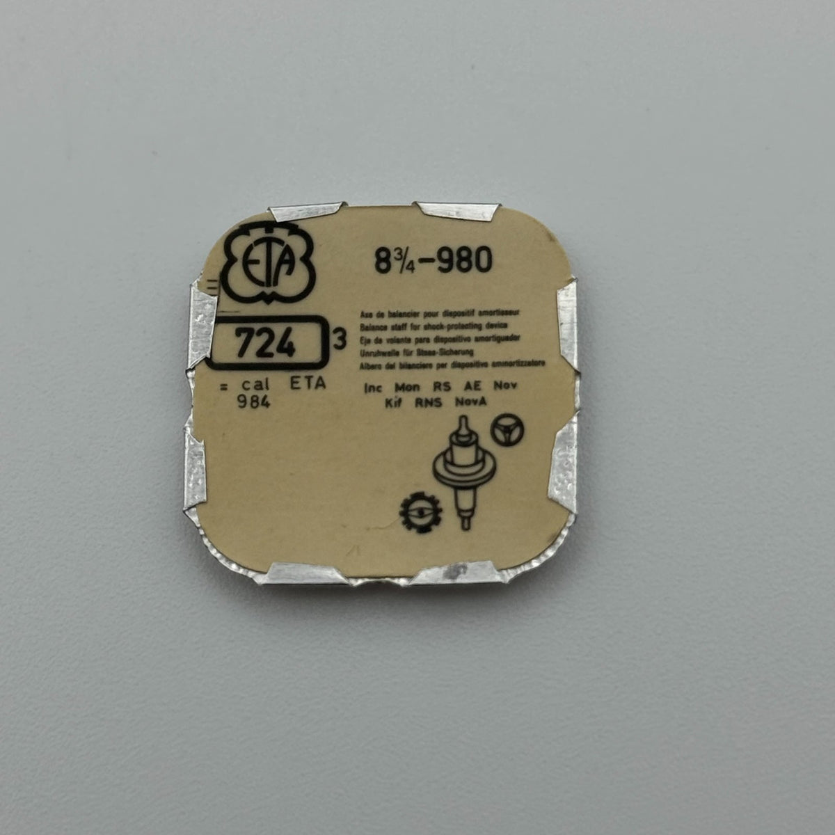 ETA 980 Balance Staff Pack Of 3 - 8 3/4 - 724 - New Old Stock - Watch Parts