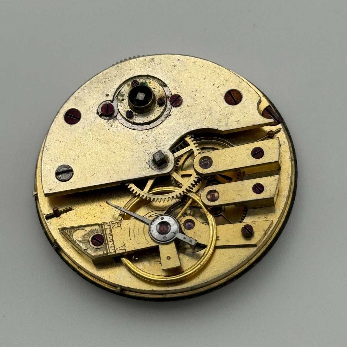 Cylinder Pocket Watch Movement - Unidentified - Antique Parts / Repair - 39.1mm