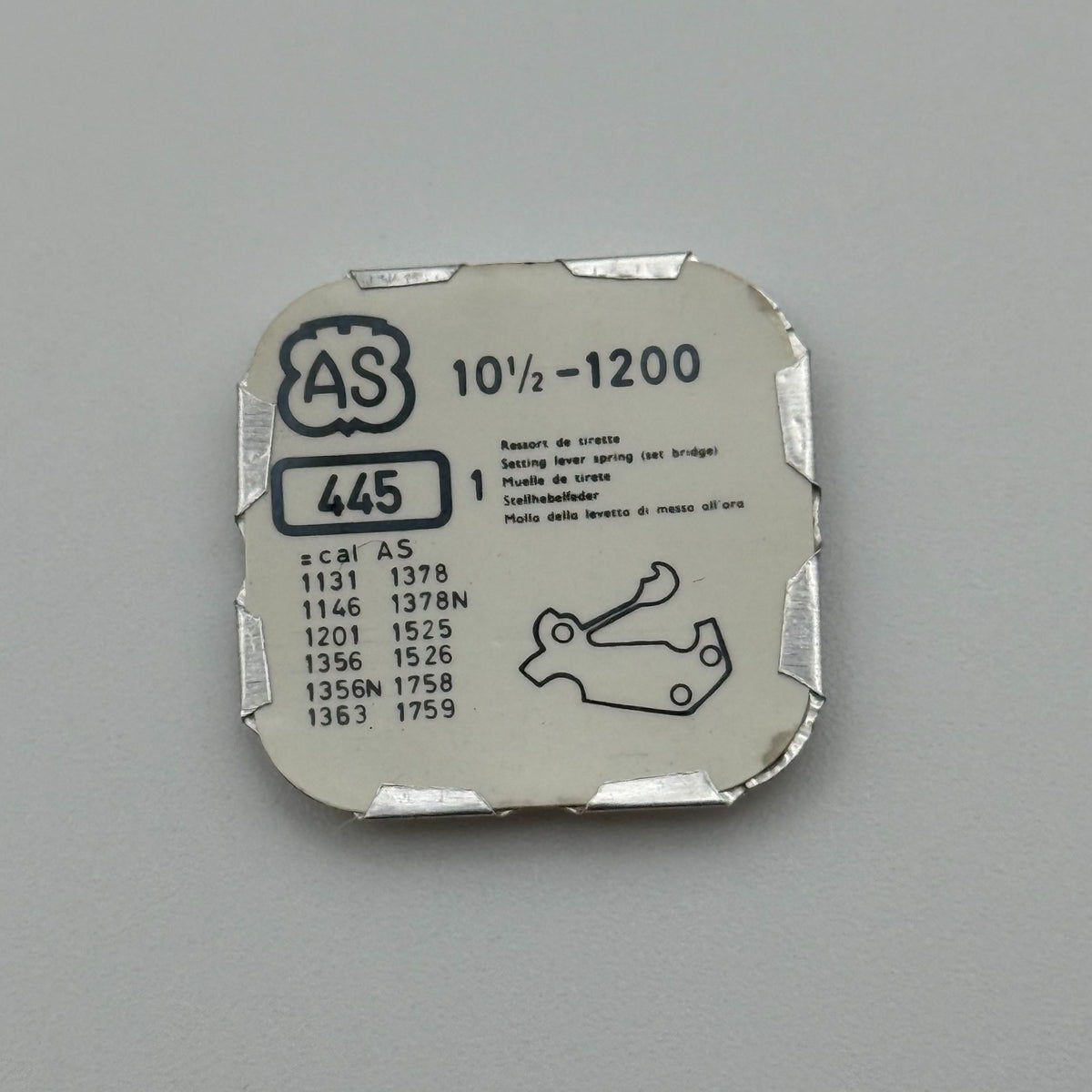 AS 1200 Setting Lever Spring - 10 1/2 - 445 - New Old Stock - Watch Parts