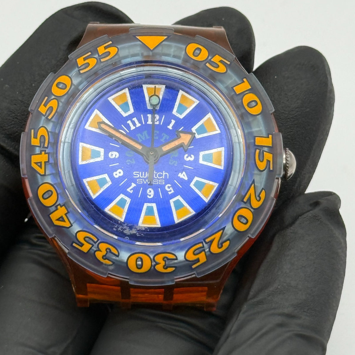 Vintage Swatch Scuba 200 Watch SDO100 Seaclip 1994 ETA Quartz Swiss 40mm Parts 