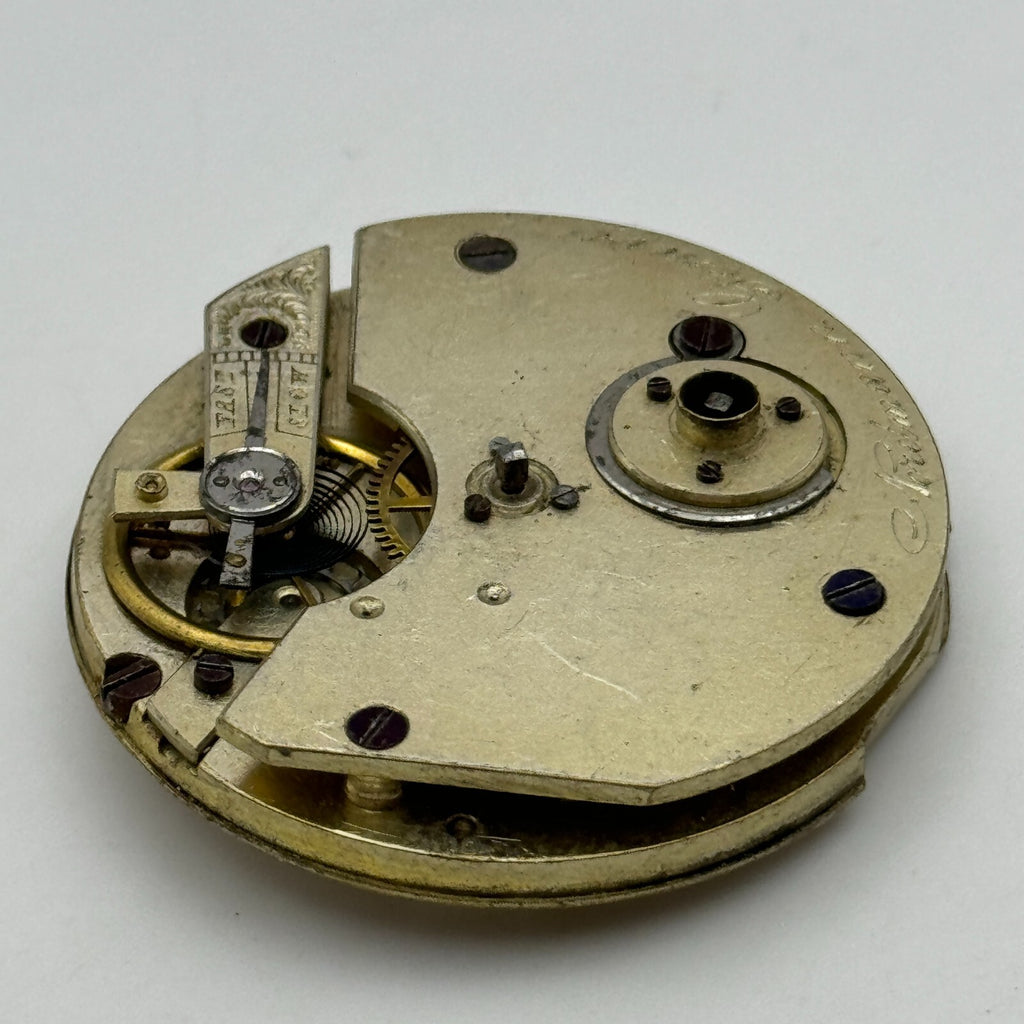 Nordmann Geneve Antique Key Wound Pocket Watch Movement Parts Repair 40.7mm
