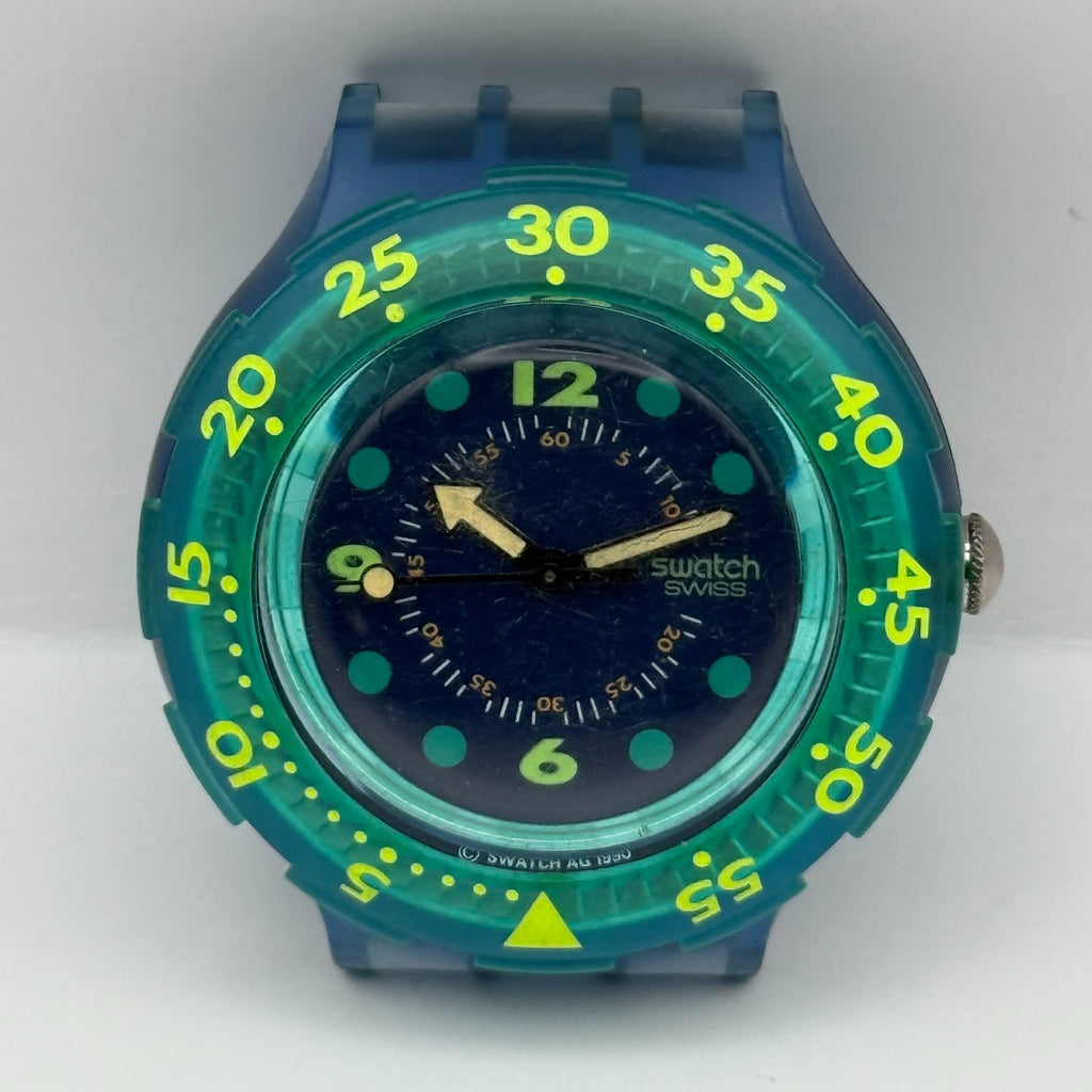 Vintage Swatch Scuba 200 Watch SDN100 Blue Moon 1990 ETA Quartz Swiss 40mm Parts
