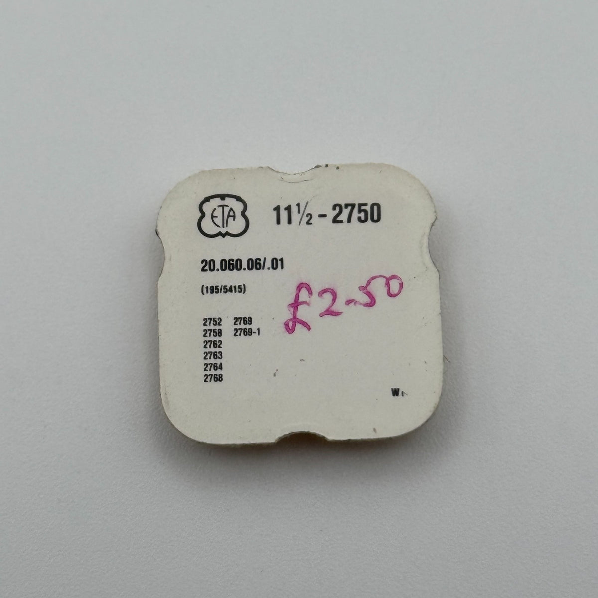 ETA 2750 Barrel Arbor & Ratchet Wheel Screw - 11 1/2 - 195/5415 - NOS - Parts
