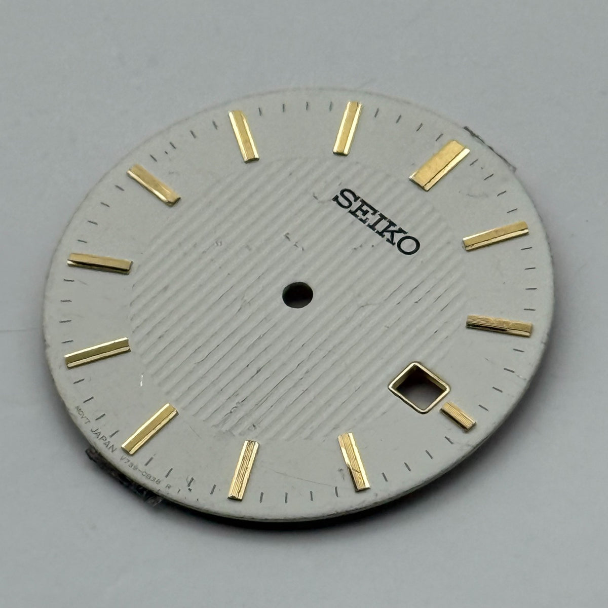 Seiko V739-0B38 Watch Dial White Japan Vintage Spare Parts Repair 27.9mm