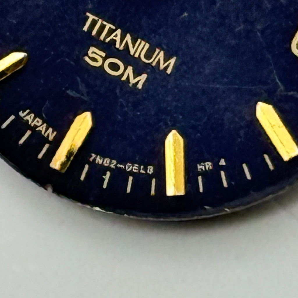 Seiko 7N82-0EL8 Watch Dial Titanium 50M Black Japan Spare Parts Repair 19.4mm