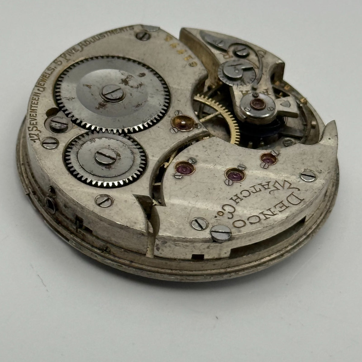 Denco Hunter Pocket Watch Movement Sub Seconds 17J Manual Wind Parts 40.5mm