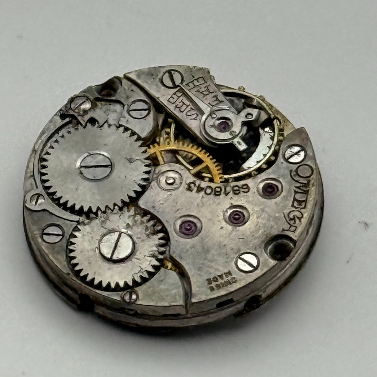 Omega 19.4S Watch Movement - Rare Calibre For Restoration Or Parts Use 19.7mm