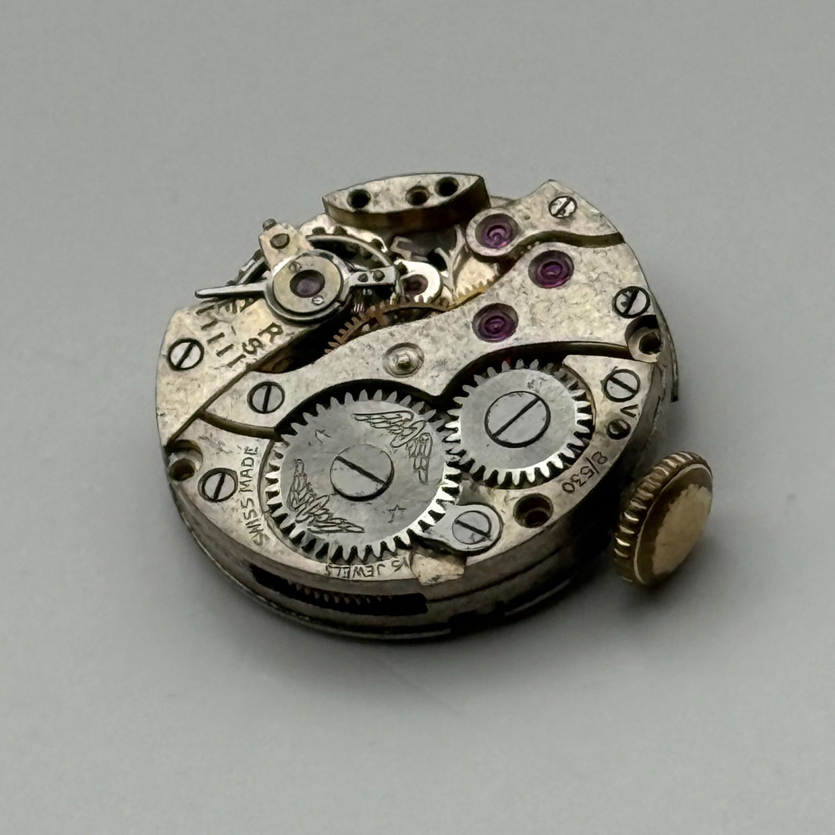 Peseux 150 Watch Movement 15 Jewels Swiss Manual Wind Parts Repair 17.4mm