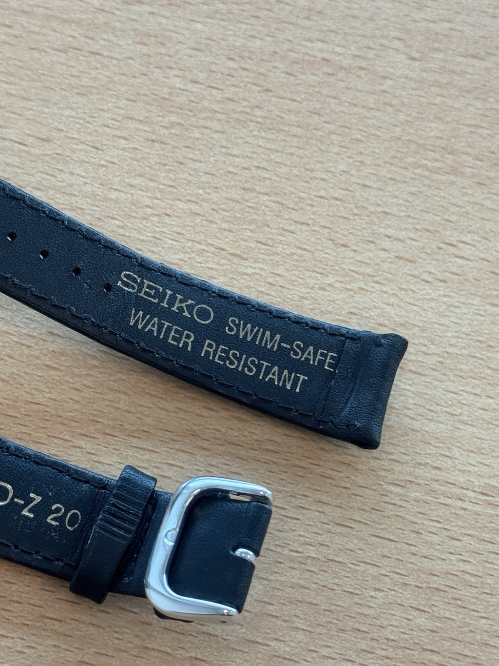 Seiko-Z 20 Swim Safe Water Resistant Black Watch Strap 19.6mm New Old Stock
