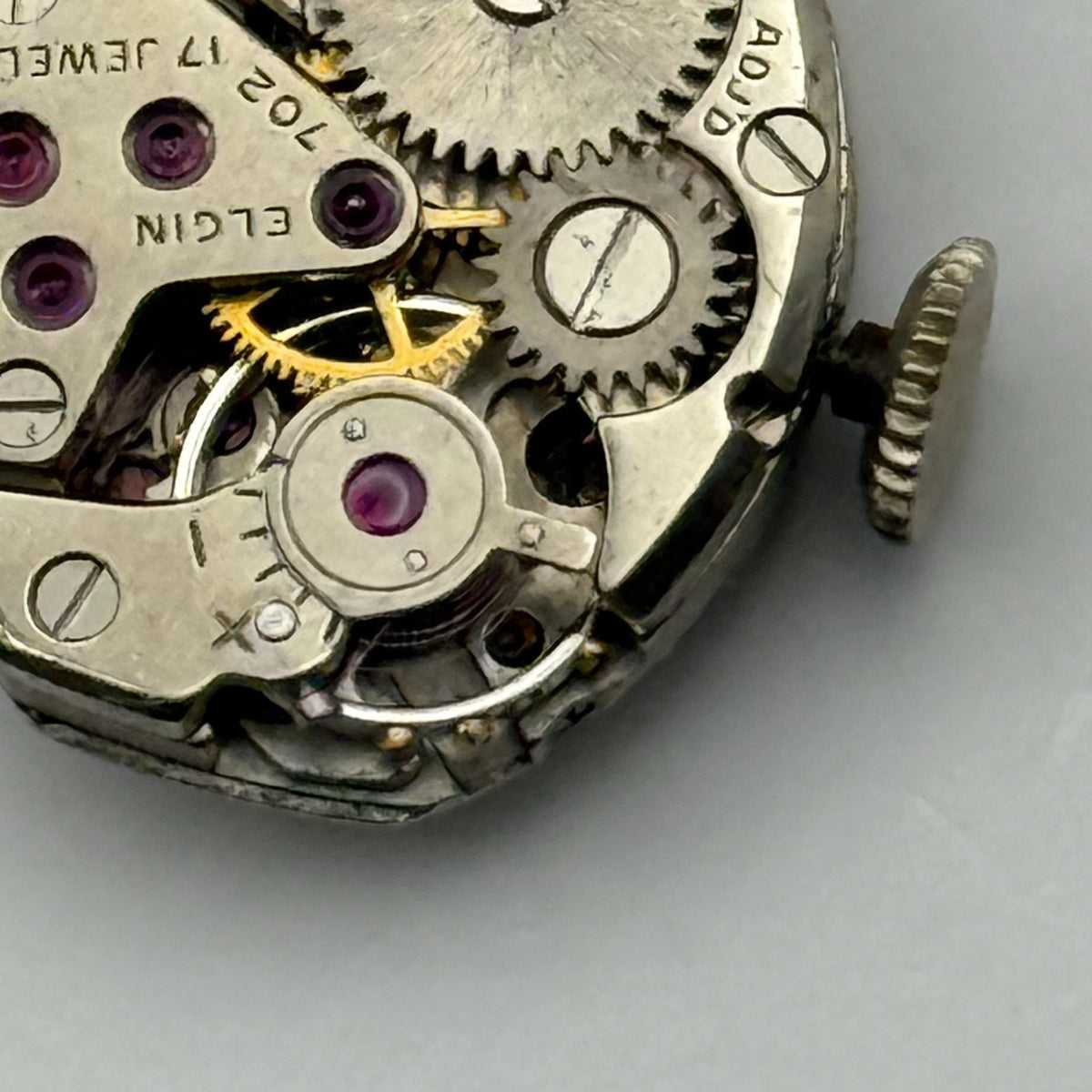Elgin 702 Watch Movement 17 Jewels USA Manual Wind Vintage Parts Repair 13.2mm
