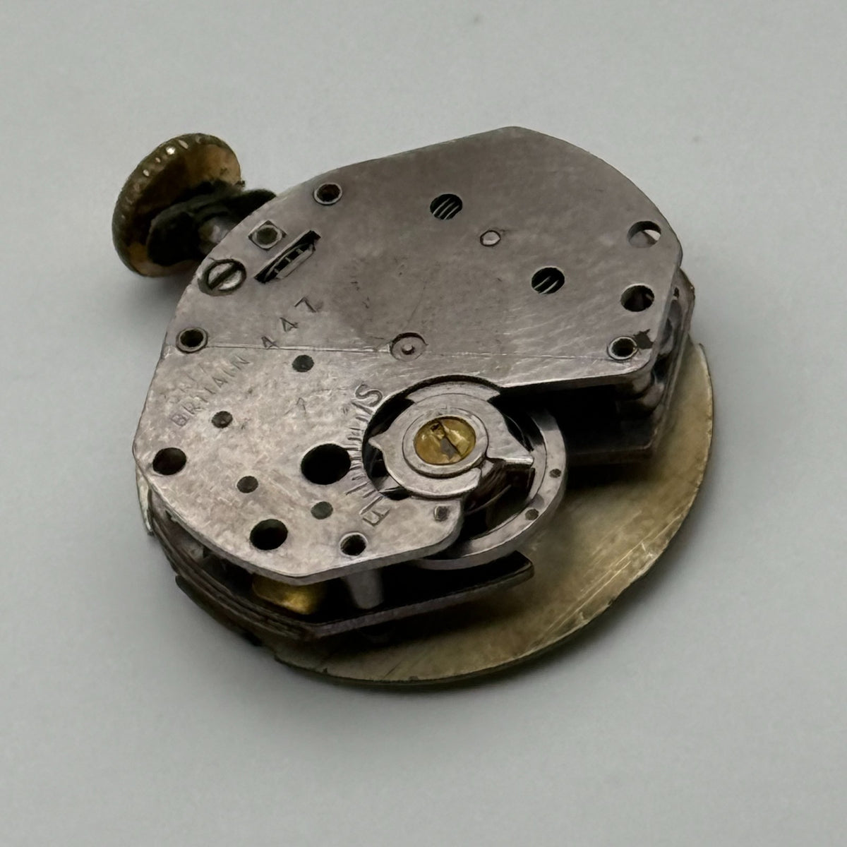 Timex 447 Watch Movement Gt. Britain Manual Wind Vintage Parts Repair 15.1mm