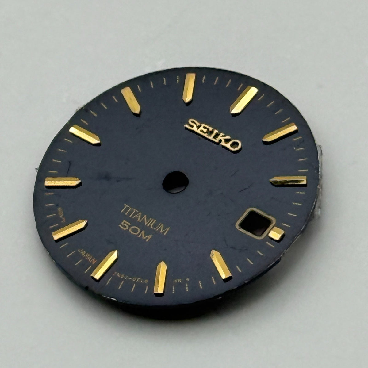 Seiko 7N82-0EL8 Watch Dial Titanium 50M Black Japan Spare Parts Repair 19.4mm