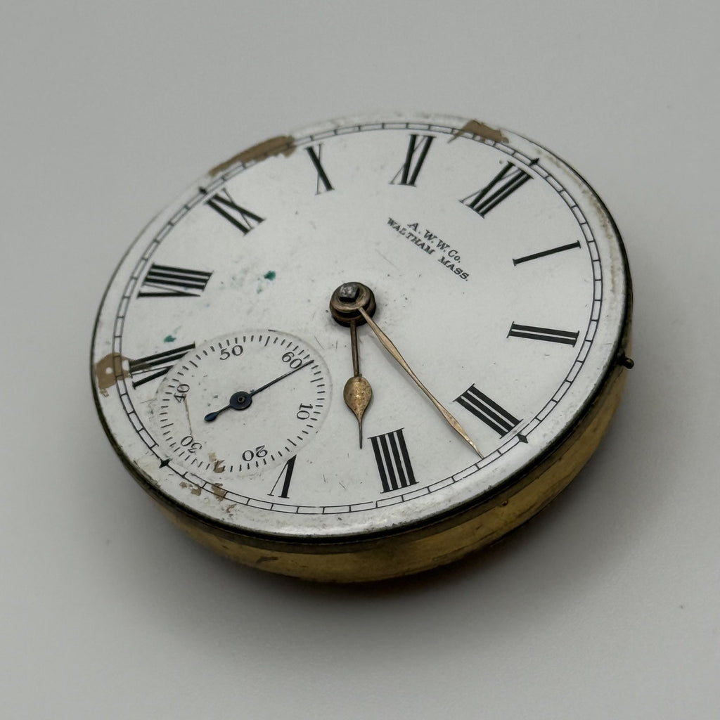 Waltham Export Watch Movement Model 1883 Key Wind 7J American Antique 18s Parts