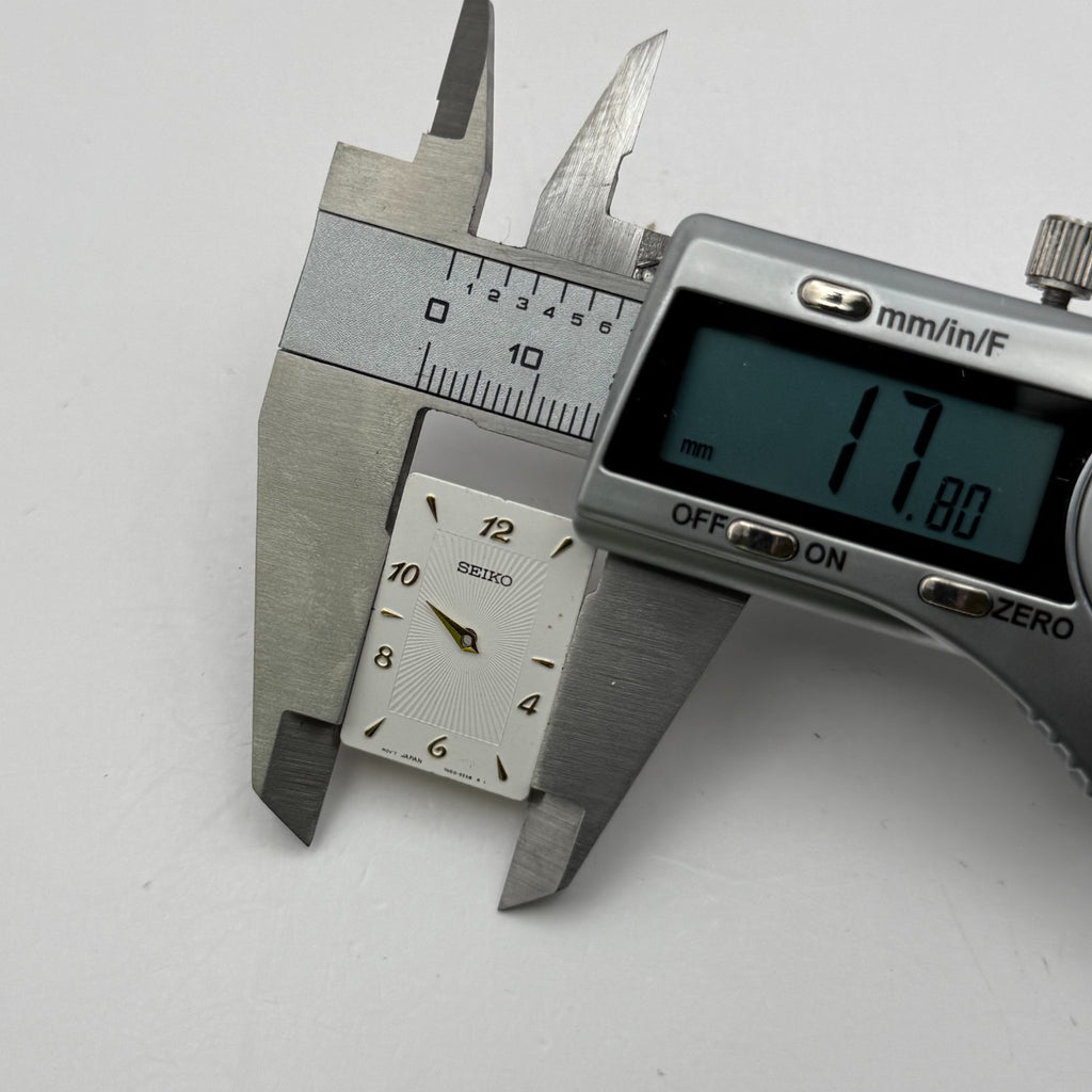 Seiko 7N00-5E08 Watch Dial Rectangular White Japan Spare Parts Repair 17.8mm