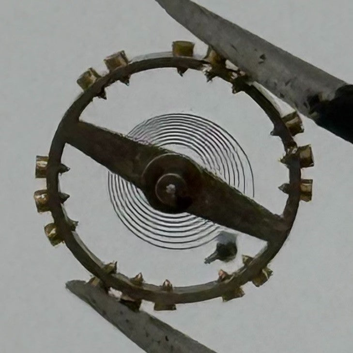Buser 15 Balance Wheel Complete And Spring Pour Watch Movement Parts Vintage NOS