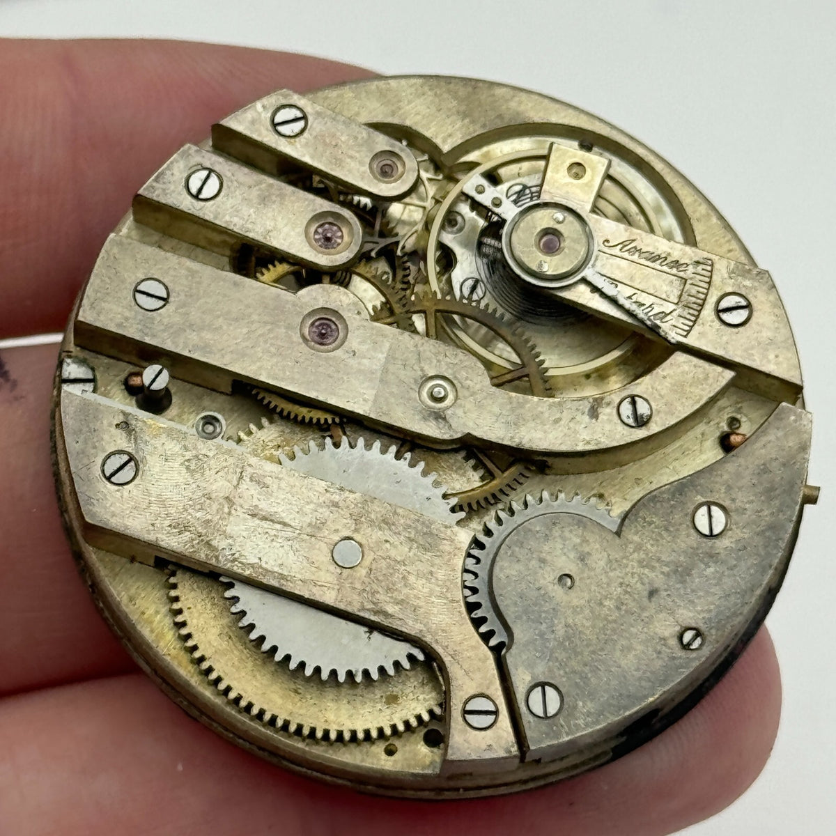 Unidentified Open Face Swiss Balance Ok Pocket Watch Movement Parts 42.5mm