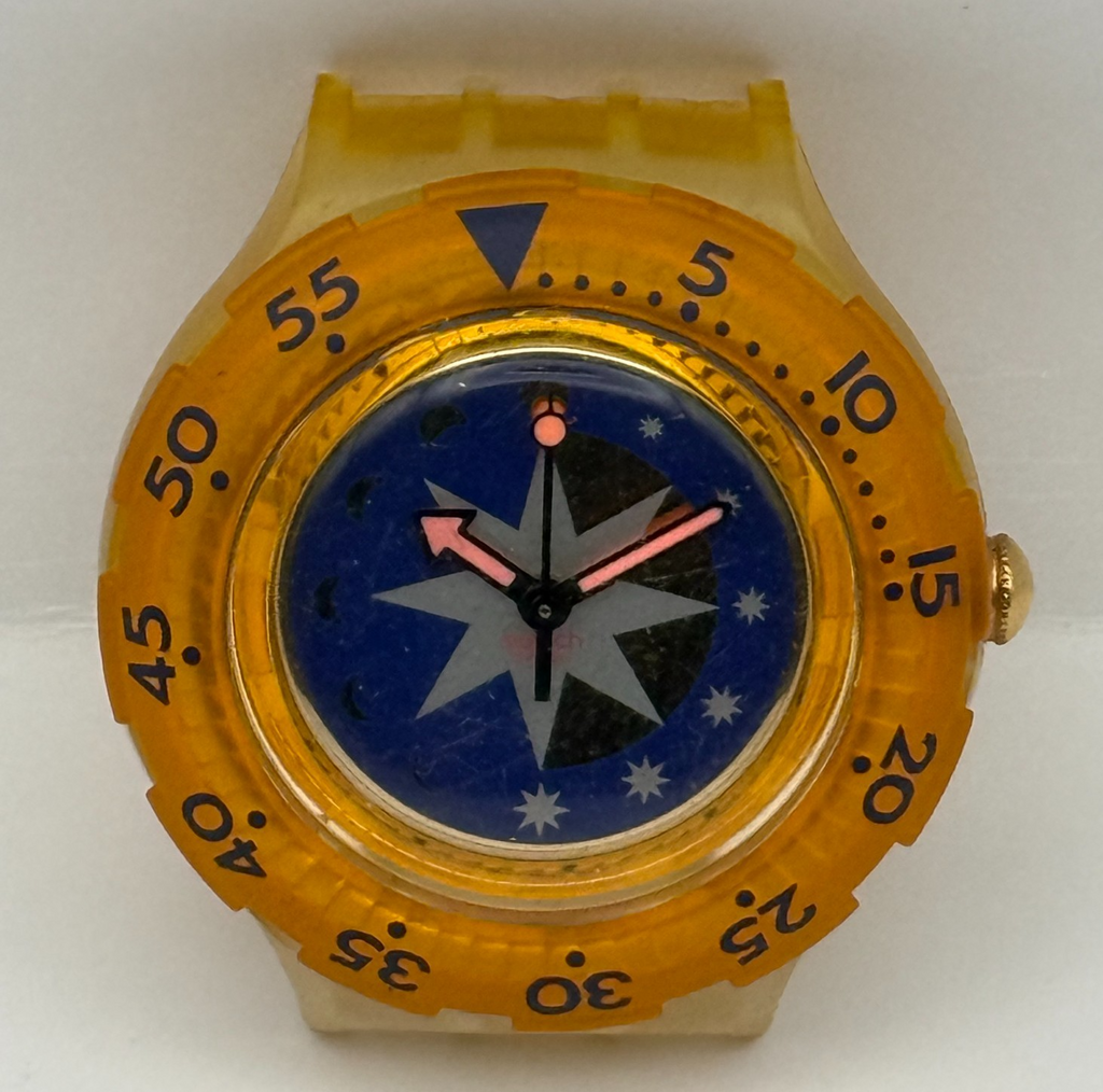 Vintage Swatch Scuba Watch SDK112 Golden Island 1992 ETA Quartz Swiss 40mm Parts