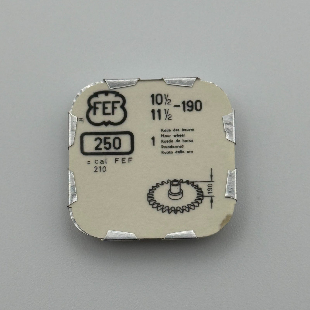 FEF 190 Hour Wheel - 10 1/2-11 1/2 - 250 - New Old Stock - Watch Parts