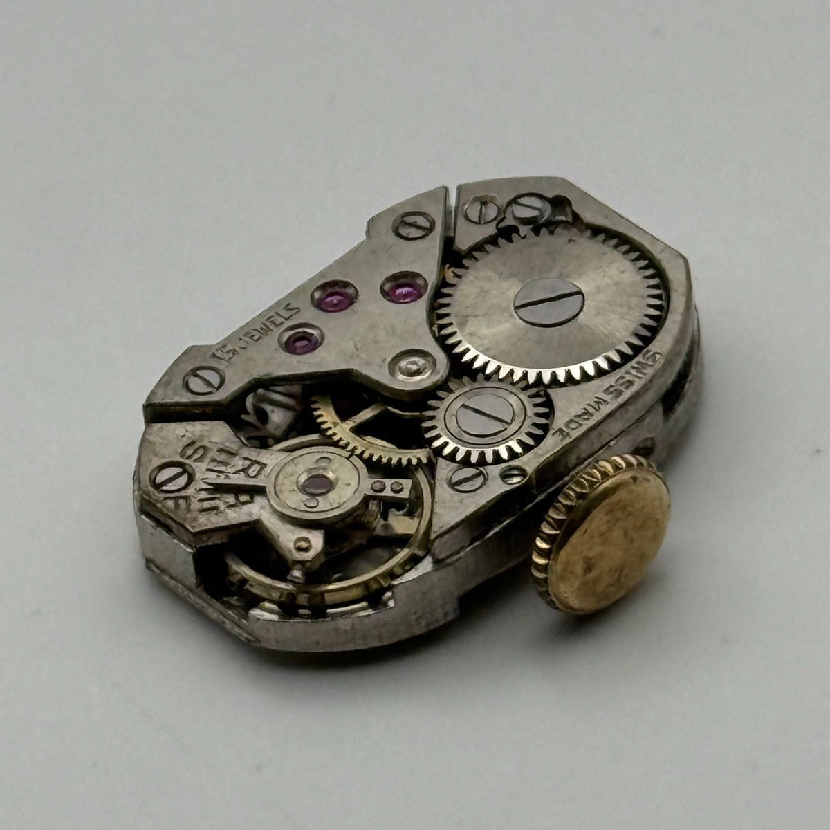 FEF 270 Watch Movement 15 Jewels Swiss Manual Wind Vintage Parts Repair 12.8mm