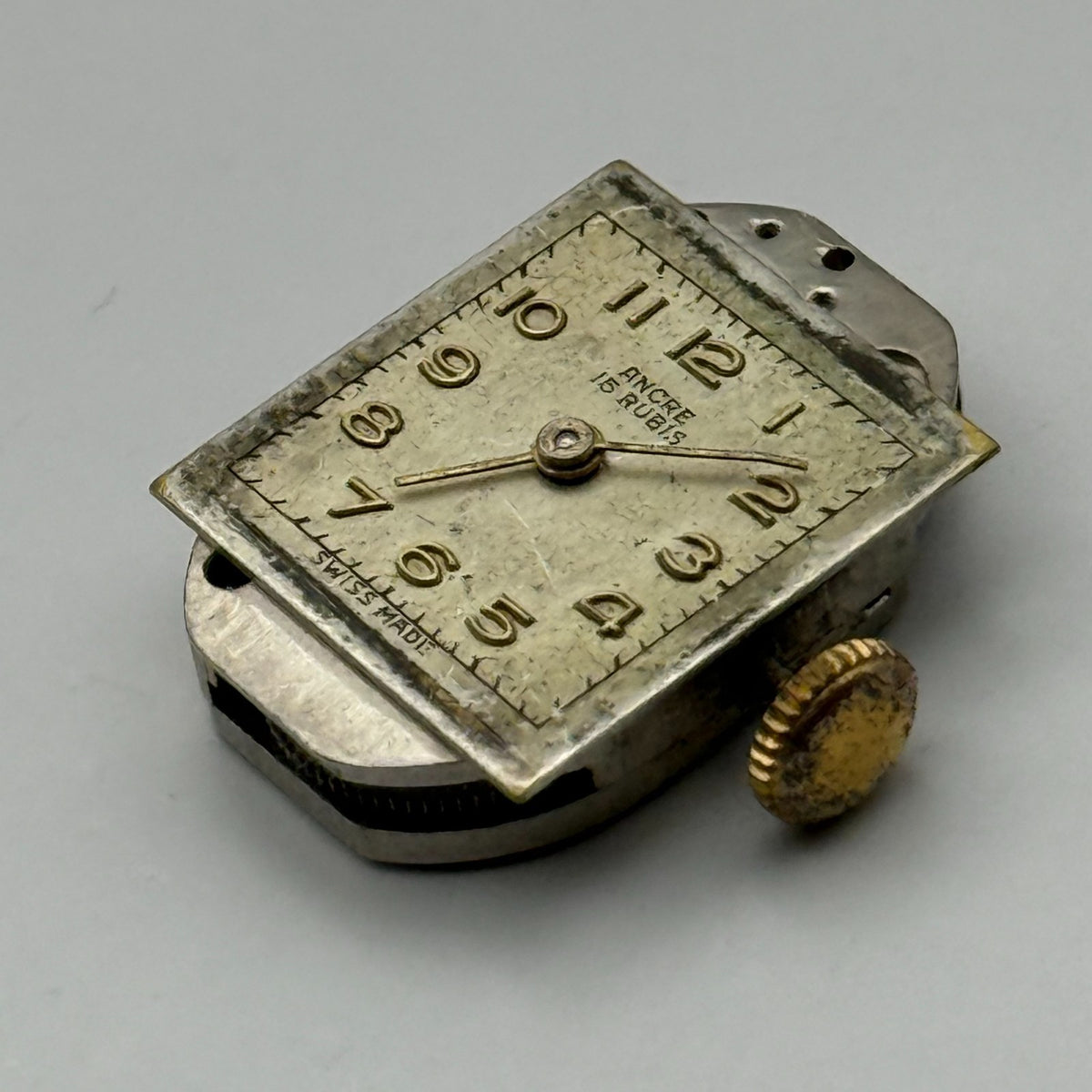 Peseux 120 Watch Movement Ancre 15 Rubis Swiss Manual Wind Parts Repair 12.8mm