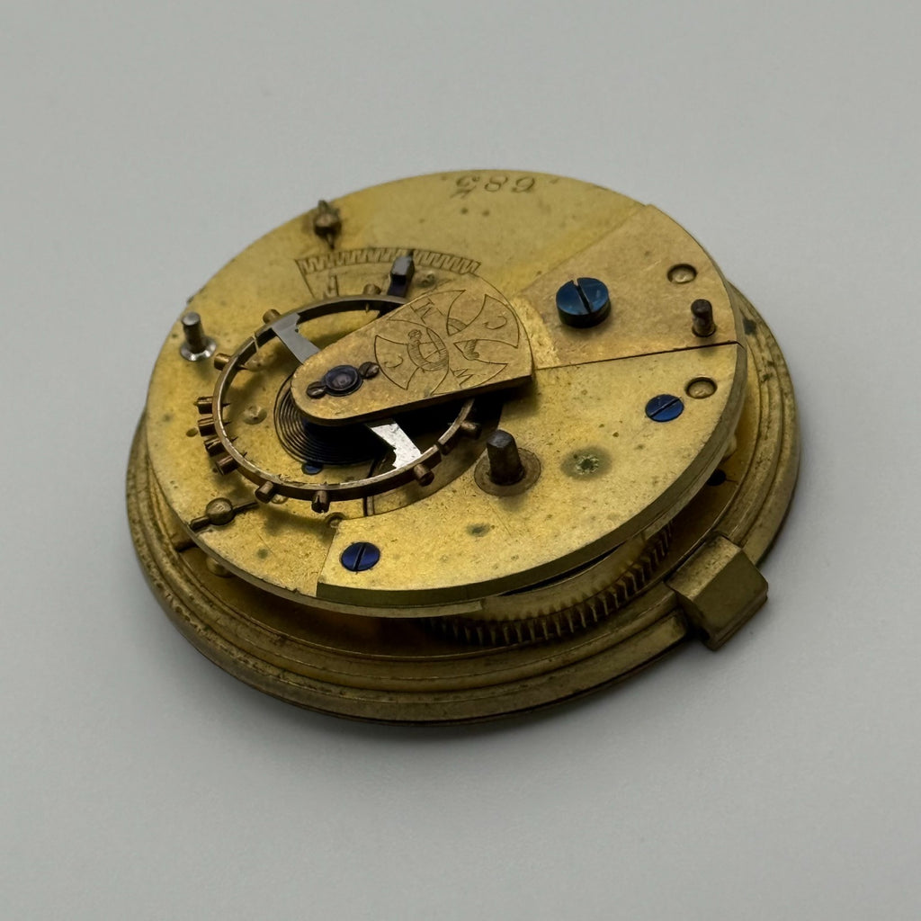 English Lever Pocket Watch Movement - CWMC Antique - For Parts / Repair - 42.9mm