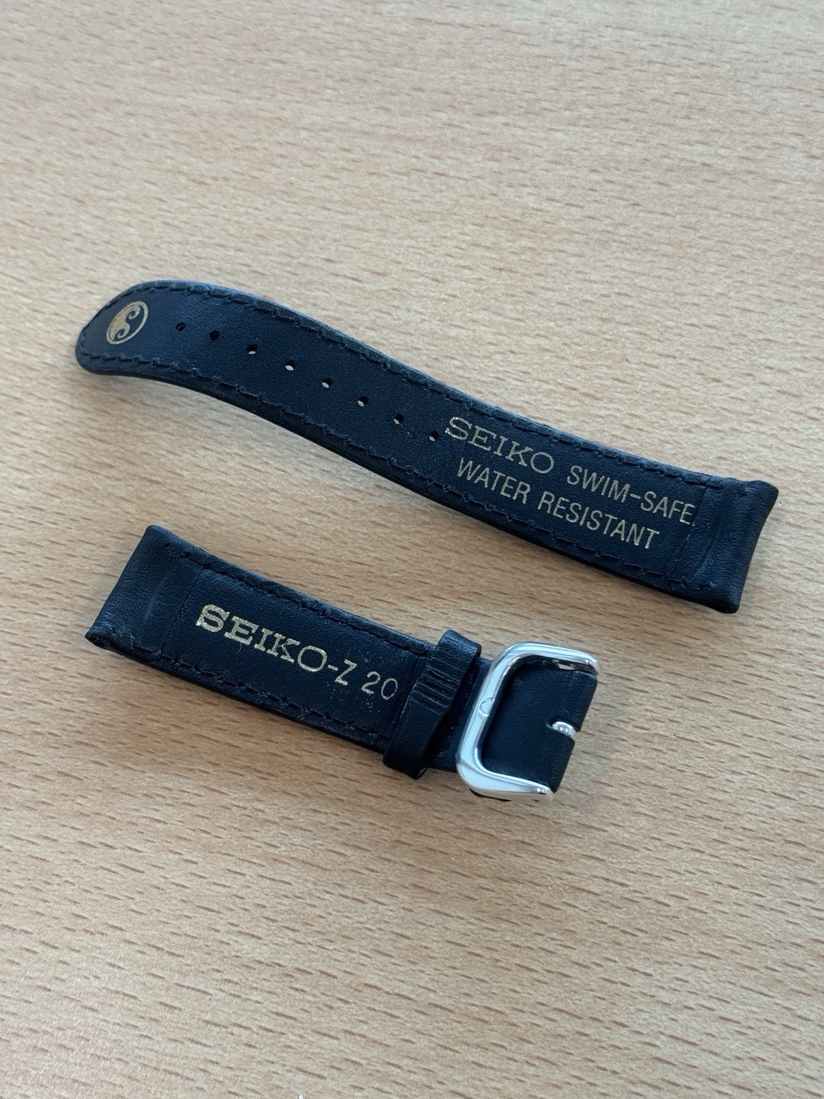 Seiko-Z 20 Swim Safe Water Resistant Black Watch Strap 19.6mm New Old Stock