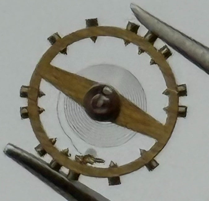 FHF 59 Balance Wheel Complete And Spring Renata 1231 M Watch Movement Parts NOS