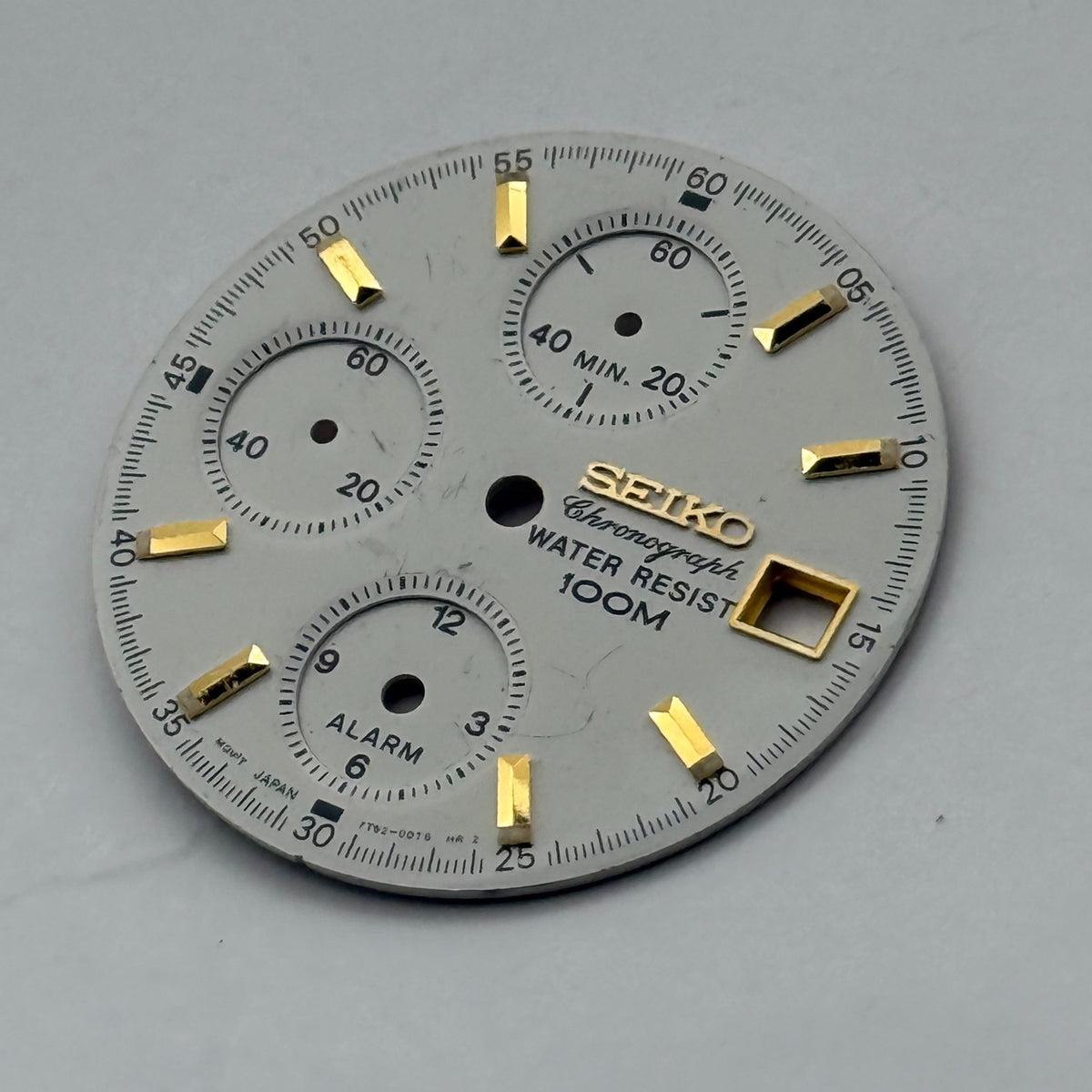 Seiko 7T62-0070 Watch Dial Chronograph 100M Silver Spare Parts Repair 27.4mm