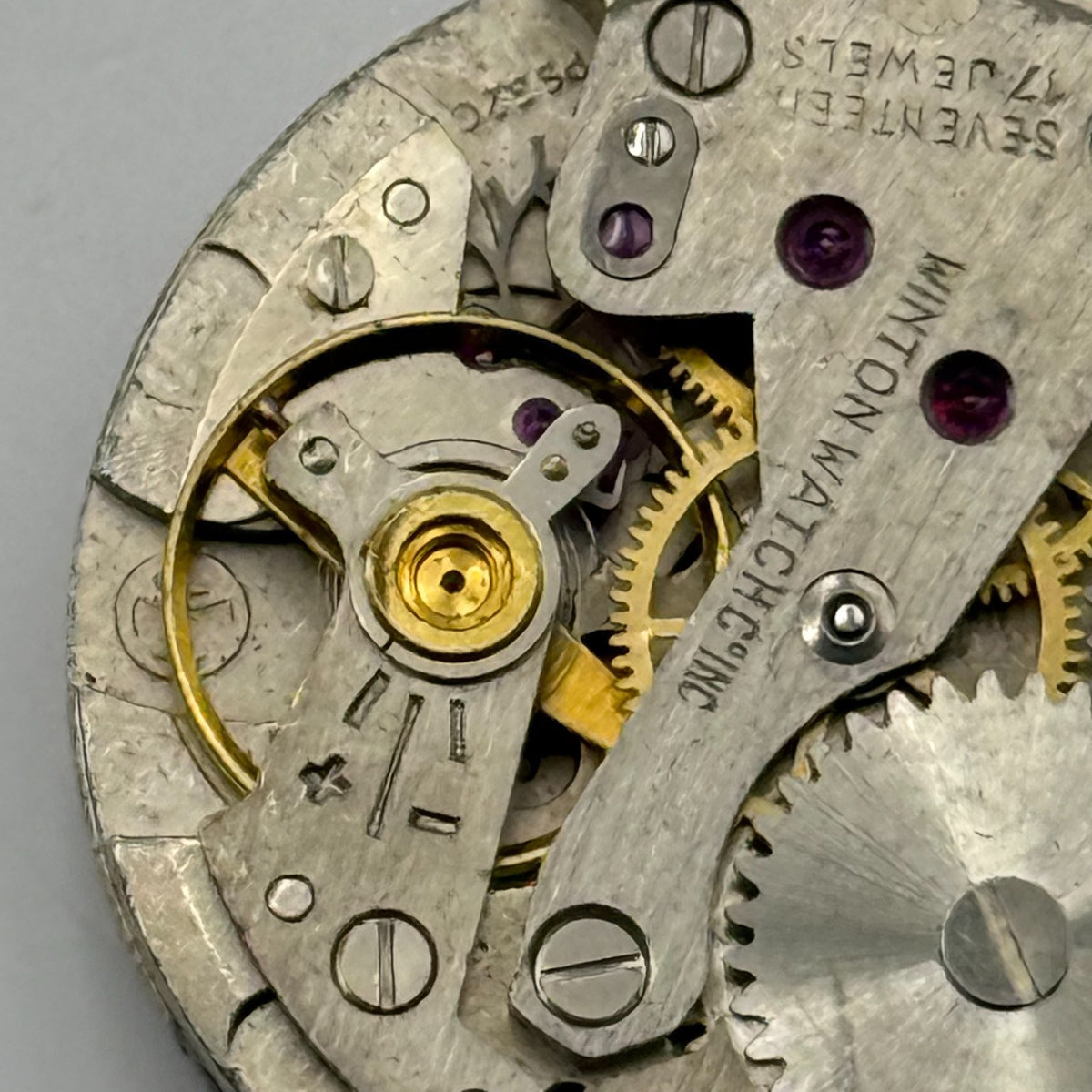 Jeambrun P32G Watch Movement Winton Swiss 17 Jewels Manual Wind Parts 25.7mm
