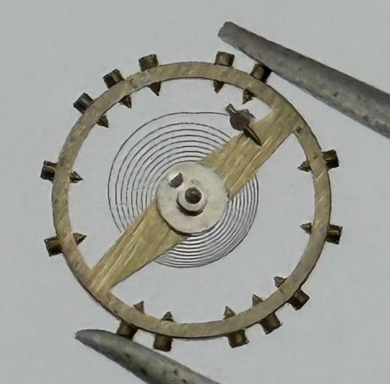 ETA 2412 Balance Wheel Complete And Spring 6¾’’’ 1257 M Watch Movement Parts NOS