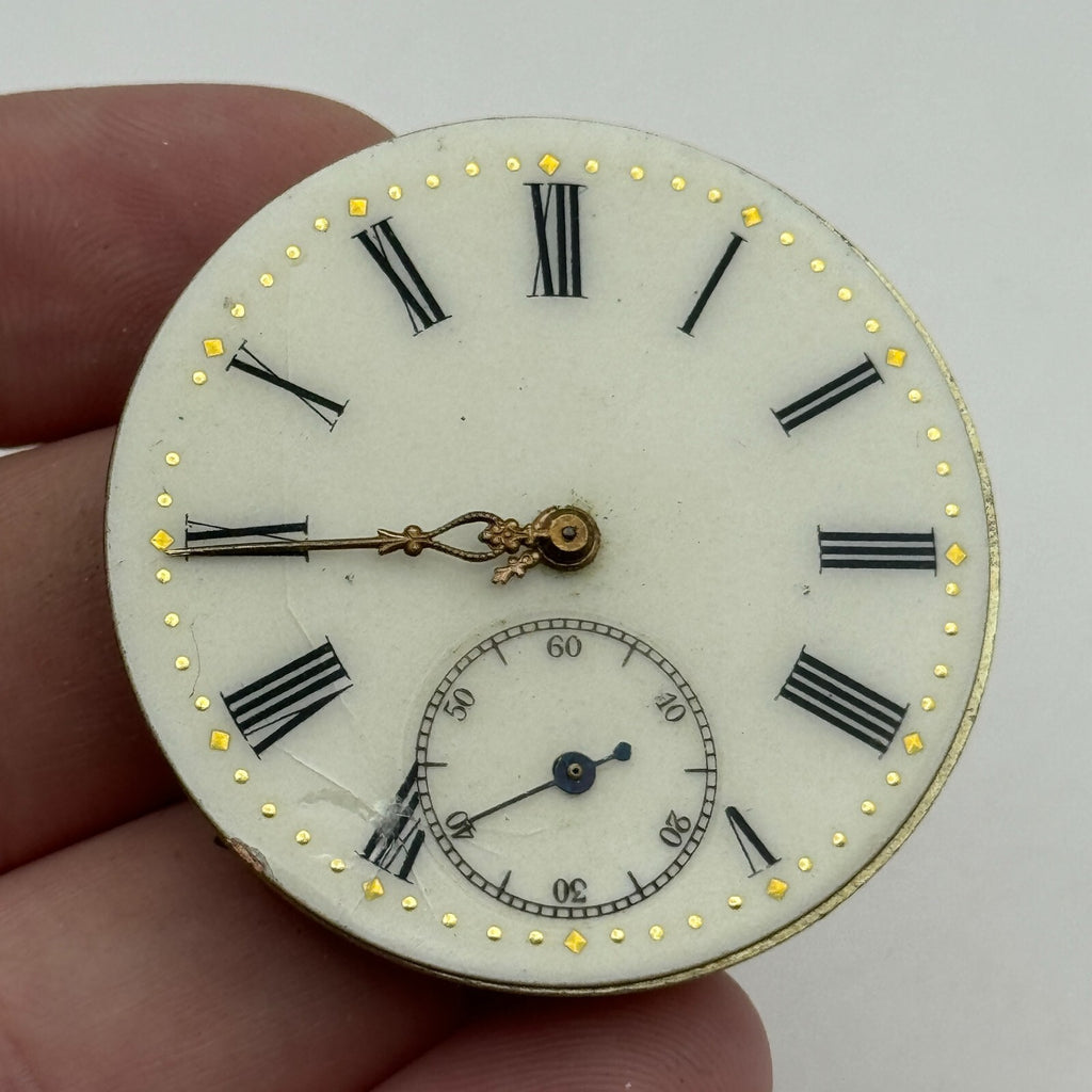 Open Face Cyrus GT Antique Pocket Watch Movement - For Parts / Repair - 40.9mm