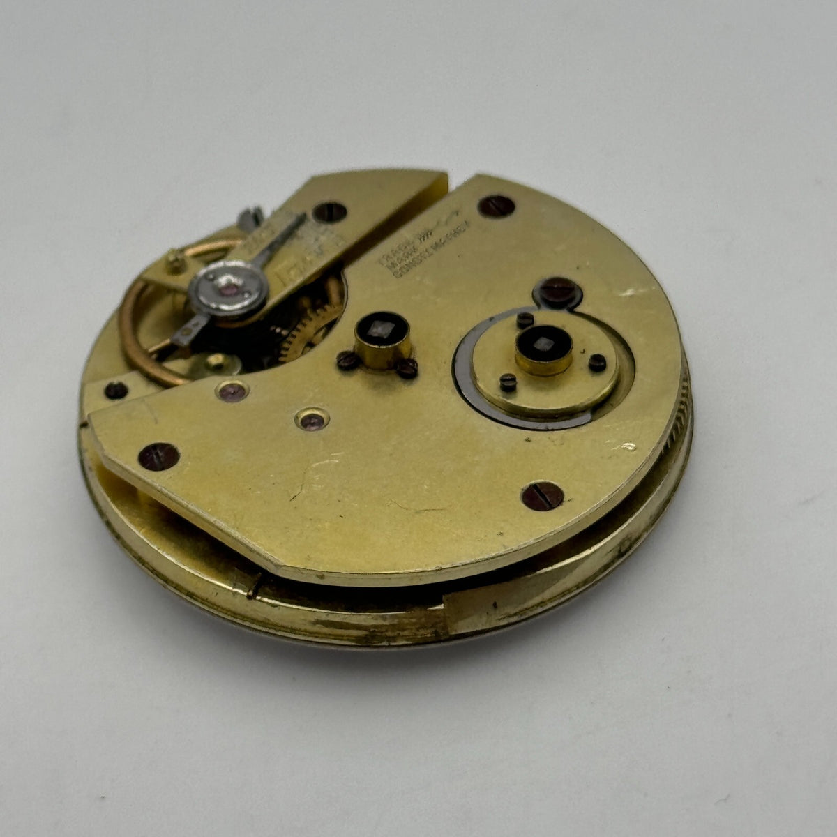 Trade Mark Consti Mathey Antique Key Wound Pocket Watch Movement Parts 40.5mm
