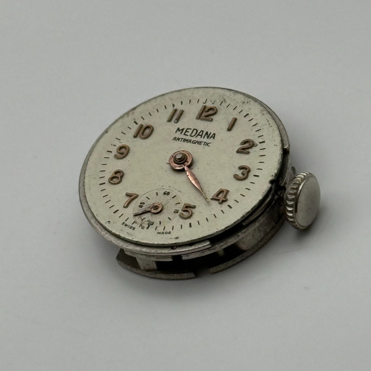 MST 391 Watch Movement Medana 7 Jewels Swiss Manual Wind Parts Repair 19.6mm