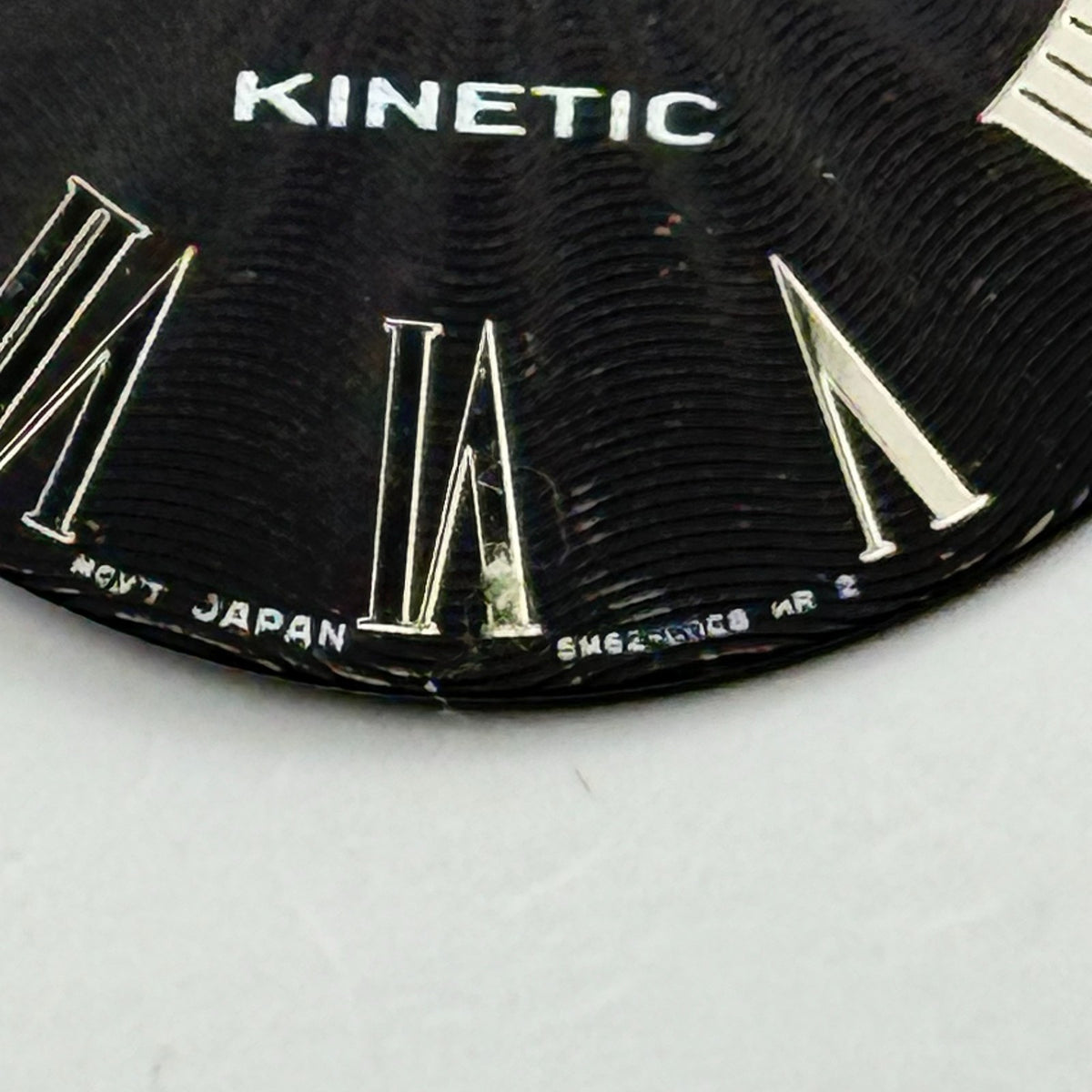 Seiko 5M62-0CC8 Watch Dial Black Kinetic Japan Vintage Spare Parts Repair 27.4mm