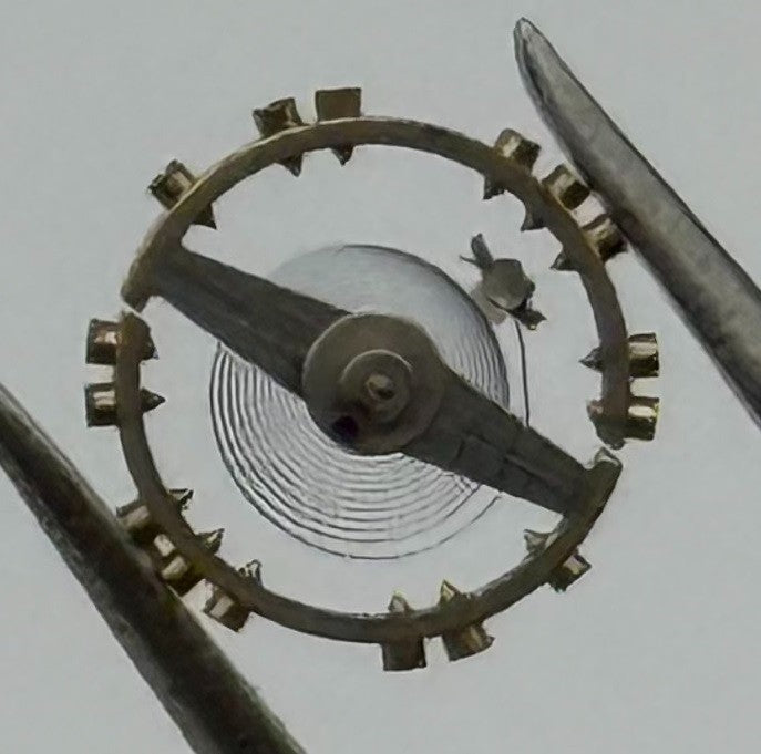 FHF 159 Balance Wheel Complete And Spring 3-10''' Watch 190 M Movement Parts NOS