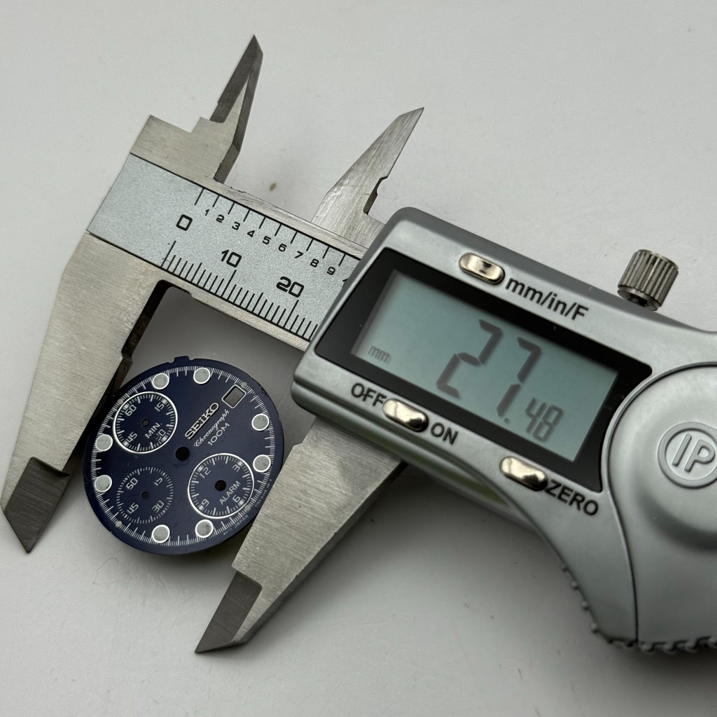 Seiko 7T62-0JV8 Watch Dial Chronograph Alarm 100M Spare Parts Repair 27.4mm