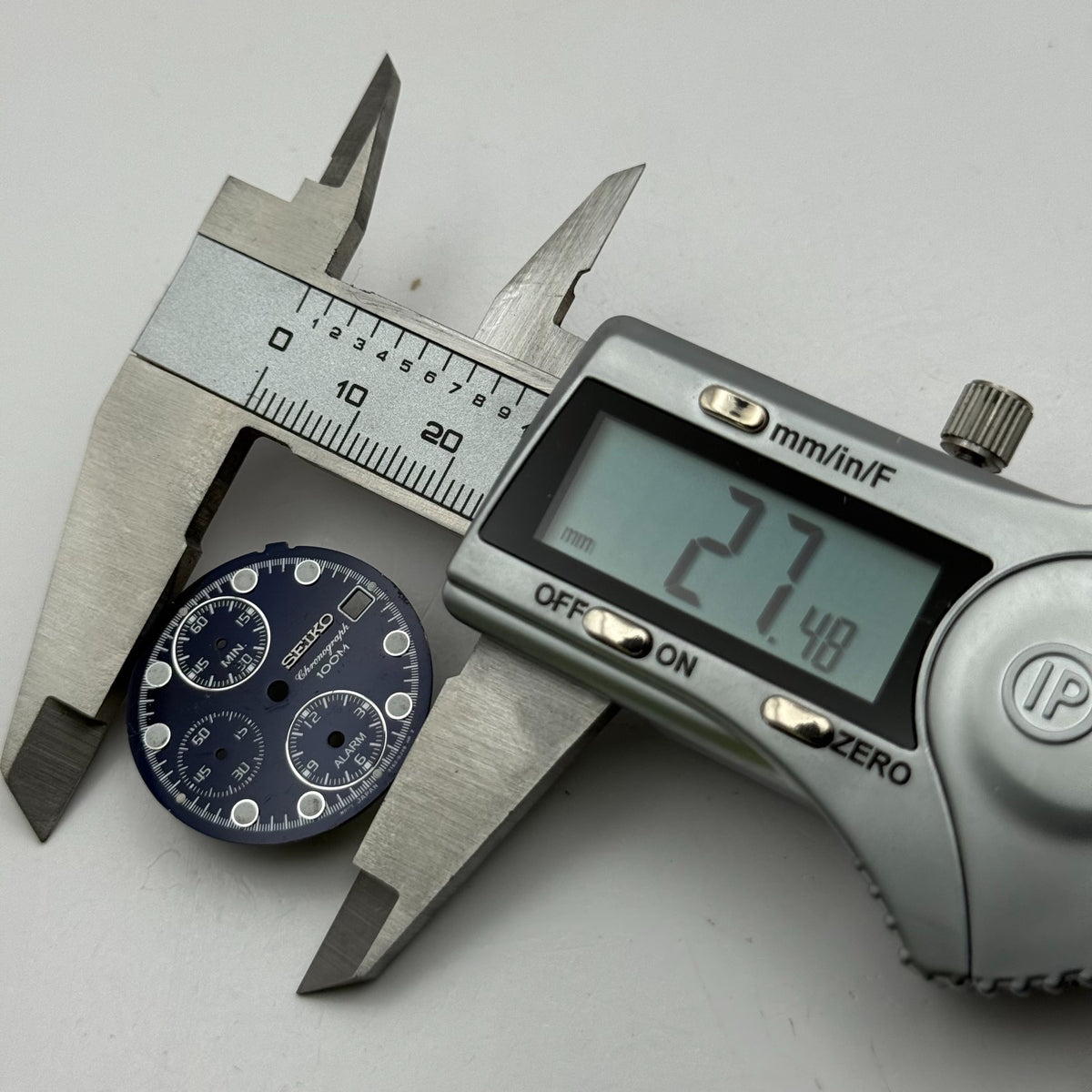 Seiko 7T62-0JV8 Watch Dial Chronograph Alarm 100M Spare Parts Repair 27.4mm