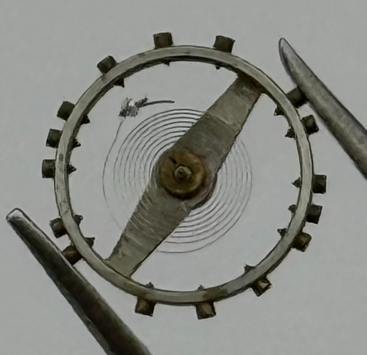 AS 1051 Balance Wheel Complete And Spring 5¼’’’ 34 M Watch Movement Parts NOS
