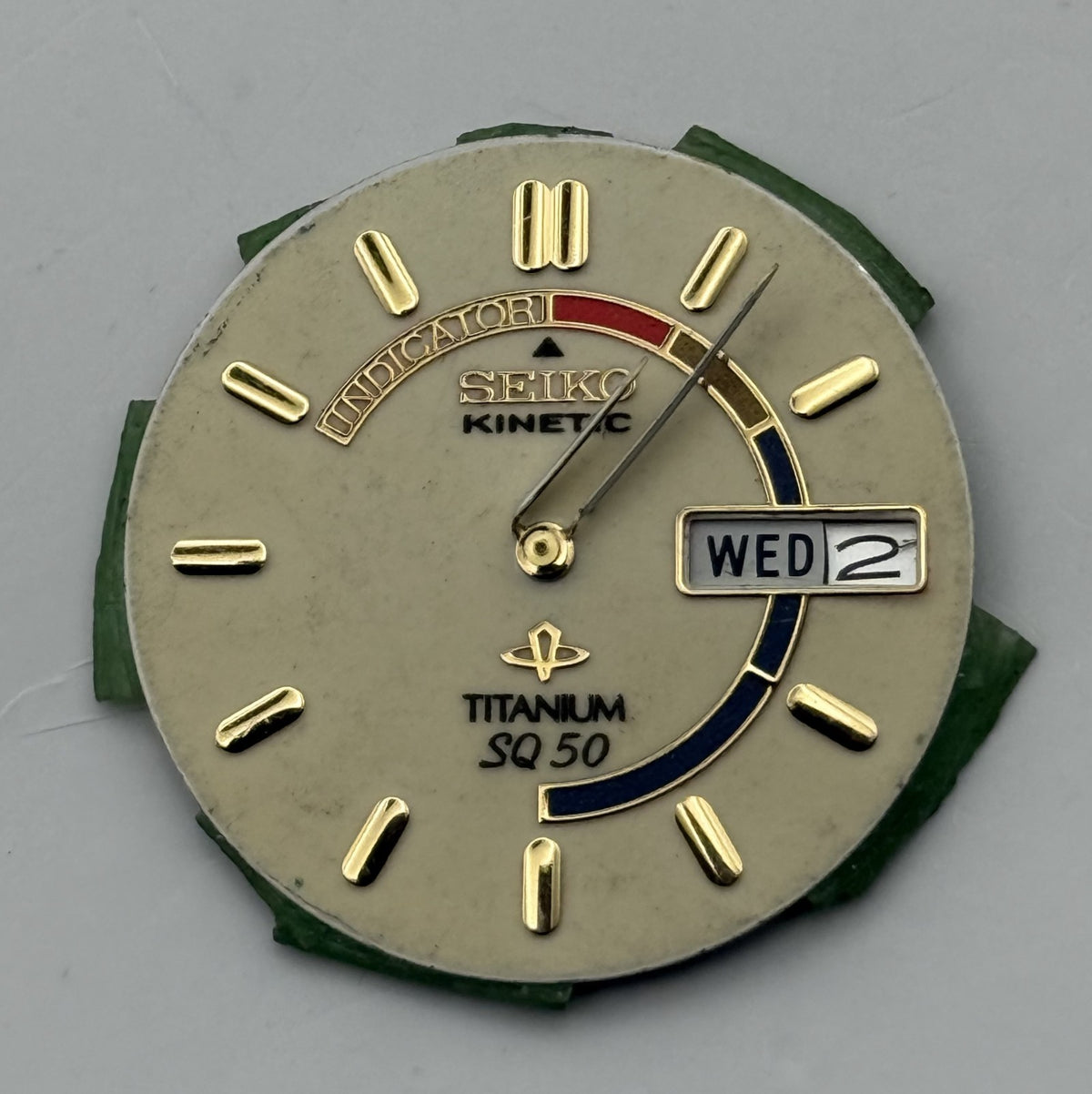 Seiko Kinetic Watch Dial Titanium SQ 50 Vintage Spare Parts Repair 26.5mm