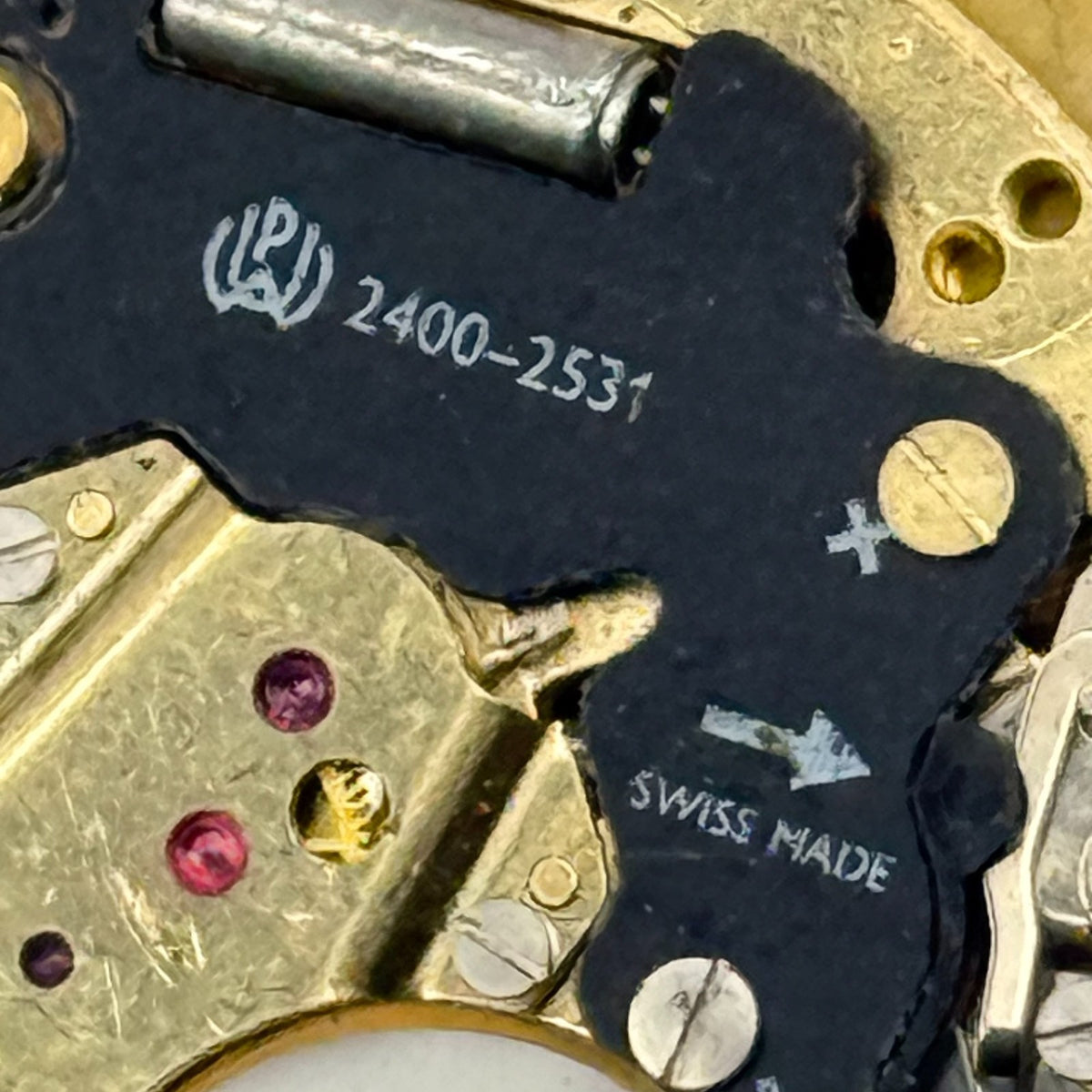 PUW 2501-2531 Watch Movement UNTESTED Quartz Marvin Revue 7J Swiss Parts 26.1mm