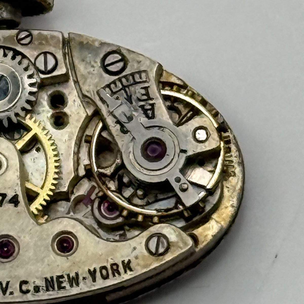 Gothic Jar-Proof Watch Movement New York American Ladies 15 Jewels Parts 14.8mm
