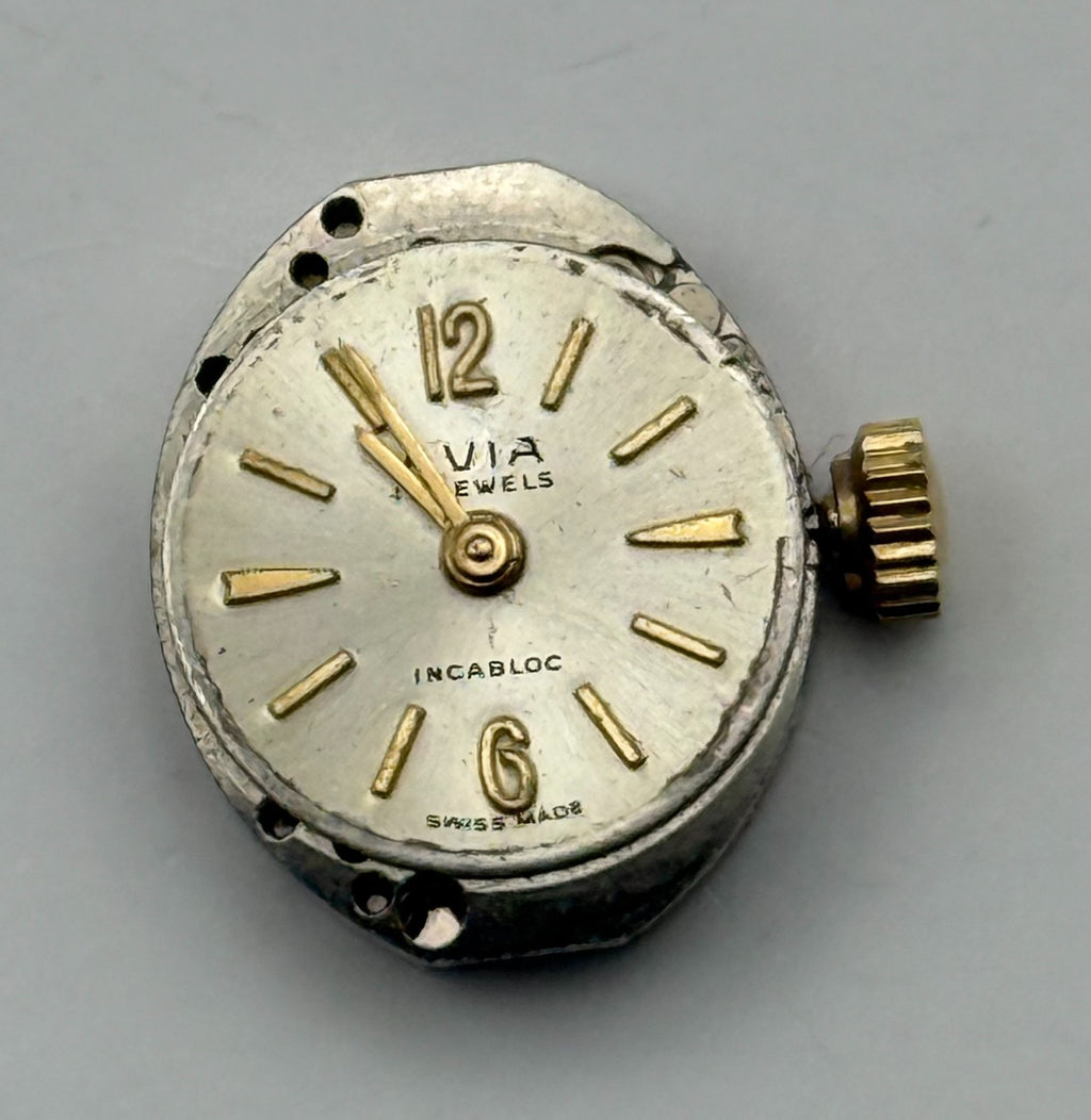 FEF 6662 Watch Movement Running Avia Swiss 17 Jewels Manual Wind Parts 15.3mm