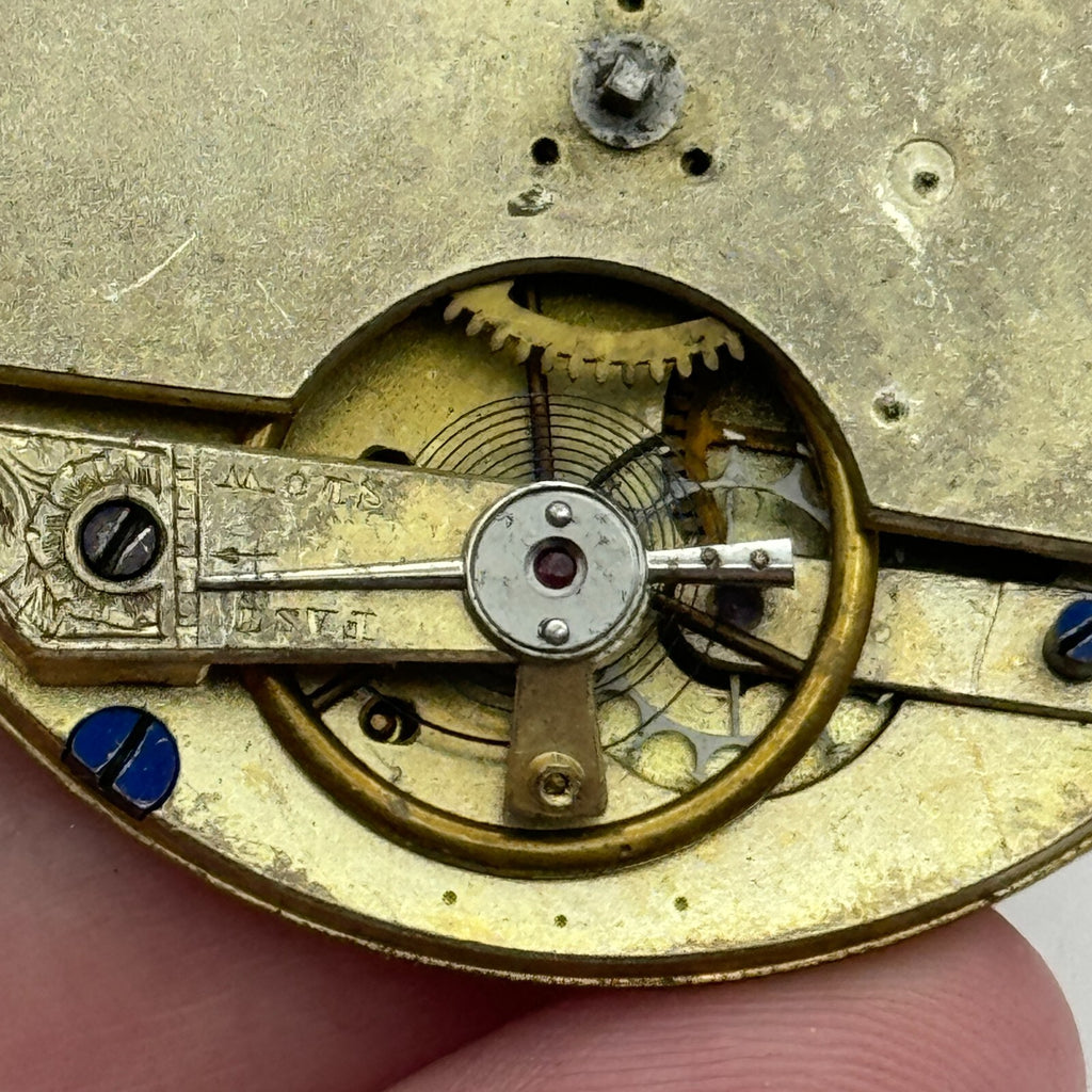 Antique Pocket Watch Movement Key Wound Muret Geneve Parts Repair Spares 47.6mm