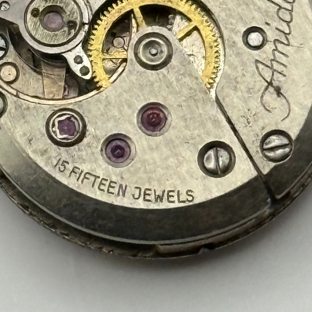 Amida 585 Watch Movement 15 Jewels Swiss Manual Wind Vintage Parts Repair 18.3mm