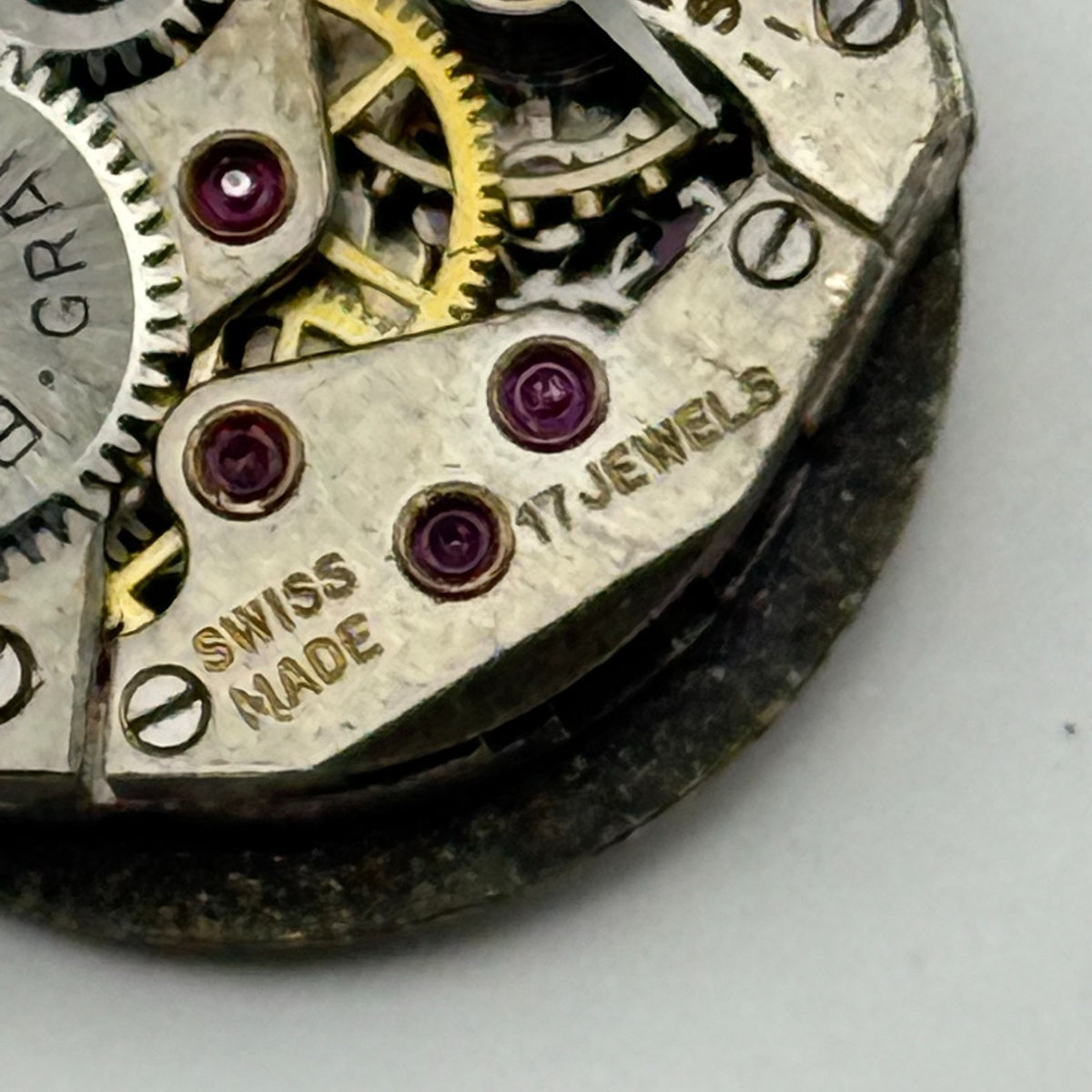 Buren 350 Watch Movement Grand Prix Swiss 17 Jewels Manual Wind Parts  15.2mm